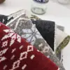 Cachecol de Tricô Jacquard Estilo Fair Isle Literário Retrô Escandinavo para Mulheres Inverno Novo Estilo Lã Atmosfera Cachecol Quente