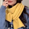 Bufanda amarilla de punto de lana para niña, invierno 2024, nueva bufanda de alta gama de estilo coreano que combina con todo, protección para el cuello para parejas