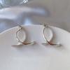 Pendientes Metálicos de Plata S925 Estilo Frío Europeo y Americano Pendientes de Cruz Simples Atmosféricos Sentido Avanzado Pendientes Colgantes Delanteros y Traseros para Mujer