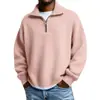 Suéter de Punto para Hombre con Media Cremallera de Color Sólido con Mangas Largas - Venta Caliente Otoño e Invierno 2026 - Amazon Europeo y Americano Transfronterizo
