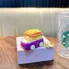 Chaveiro Mini Carro Desenho Animado Divertido Alívio de Estresse Brinquedo de Carro para Estudante Chaveiro Pingente de Bolsa Pequeno Presente