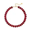 Bestseller de Amazon: Collar Exagerado de Resina Colorida con Colgante de Corazón de Cuentas Hecho a Mano, Cadena de Clavícula Moderna y Sencilla