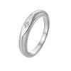 R0573 Moda estilo coreano simple liso estilo frío anillo de alta gama sin género micro-incrustado circonio blanco anillo para todo