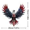 Decoración de Ventana de Águila del Día de la Independencia Americana Transfronteriza Adorno Colgante Acrílico 20cm Atrapasoles Pintado Estilo Bandera