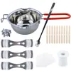 Kit para Hacer Velas DIY Set Casero de Velas, Incluye Mecha, Fundidor de Cera y Soporte para Mecha para Hacer Velas