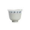Xícara de Chá com Caligrafia Pintada à Mão com Decoração em Esmalte Submerso, Xícara de Degustação Cerâmica Fina Feita à Mão, Xícara de Chá Kung Fu de Jingdezhen