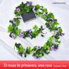 Trepadeiras de Flores Artificiais, Flores de Plástico, Flores Artificiais, Tiras de Flores para Sala de Estar, Trepadeiras de Flores de Rosa Enroladas em Plantas Verdes Artificiais
