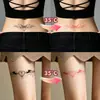 Pegatinas de tatuaje de colores que cambian de temperatura de chica sexy caliente con diseño de alas para pecho, espalda, cintura, muslo y abdomen