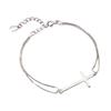 Pulseira Cruz Camadas Duplas Feminina Moda OL Mais Vendida Japonesa e Coreana Simples Estilo Europeu e Americano Pulseira de Corrente Direto da Fábrica