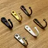 Accesorios de Ferretería de Aleación de Zinc, Gancho Negro para Ropa, Gancho Plano Individual Oculto para Baño, Perchero, Gancho Metálico para Ropa, Venta Directa del Fabricante