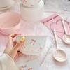 Set de vajilla de cerámica lindo y elegante para uso doméstico: Tazones, Platos, Cucharas, Tazones para Ramen, Tazones para Yogur, Tazones con Doble Asa