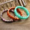 Joyería de Cristal Transfronteriza, Piedra Natural, Pulsera de Amatista de Moda para Mujer, Ojo de Tigre Multicolor con Etiqueta de Mano Facetada