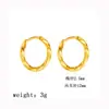 Brincos Redondos Femininos de Aço Titânio com Gipsofila, Moda Transfronteiriça Europeia e Americana, Ouro 18K, Estilo Simples, Brincos de Aço Inoxidável