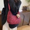 Bolsa Tote Casual Tendência Estampa de Leopardo Grande Capacidade Novo Estilo 2026 Moda Tendência de Ombro/Axila
