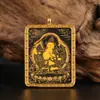 Collar Thangka Pintura Colgante Thangka Tara Amarillo-Verde Buda de Vidas Pasadas Amuleto Caja Gawa Colección de Coches