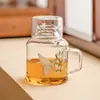 Fábrica de flores borboleta chaleira fria vidro resistente a altas temperaturas bule frio grande capacidade pote de frutas alto valor cor flor bule terno