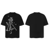 Saint vintage Estilo Americano High Street Holgada Vtg Camiseta de Manga Corta para Hombre Camiseta Estampada Alfabeto Figura Camiseta Urbana