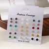Set de pendientes de perlas de colores más vendido transfronterizo para mujer, pendientes exquisitos, pendientes sencillos estilo Ins, suministro al por mayor
