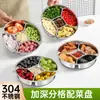 Bandeja de acero inoxidable de cinco compartimentos para guarniciones, Bandeja espesa para preparación de alimentos, Bandeja de grado alimenticio para frutas, Bandeja para bocadillos, Bandeja para picar cebolla, jengibre y ajo