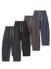 Pantalones Casuales Rectos de Color Sólido para Hombre Nanxia Trendy con Cordón, Pantalones Versátiles de Estilo Japonés para el Trabajo, Pantalones Retro de Primavera y Otoño