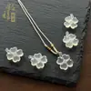 Colgante de collar de calcedonia de ágata de hielo natural de alta calidad, nuevo estilo chino, trébol de cuatro hojas rosa, transparente como el hielo, regalo para mujer, colgante de joyería