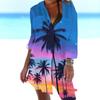 3D Mujer Fábrica de Origen Bikini Abrigo Camisa Traje de Baño Cárdigan Playa Estampado de Palmera Blusa de Playa Vacaciones