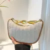 Bolso pequeño tejido de verano para mujer 2026 nuevo color de moda, bolsa tipo empanada con bloques de color, bolso cruzado casual elegante para el día a día