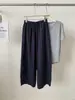 Pantalones de Lino Tencel para Abuela Mujer 2026 Primavera Verano Delgados Patchwork Pierna Ancha Acortados Tipo Cimitarra Adelgazantes Versátiles Pantalones Frescos