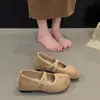 Zapatos Mary Jane de estilo coreano para aumentar la altura con diseño de puntera falsa, nueva colección otoño 2026 para mujer, bailarinas plateadas, zapatos de noche