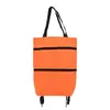 Bolsa de Tecido Oxford com Rodas Bolsa de Compras Dobrável Bolsa de Carrinho Carrinho de Compras Carrinho Pequeno Bolsa Tote para Mercearia