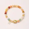 Diseño original natural 6MM hilo de oro pulsera de jade para mujer nueva calabaza china retro pulsera de jade de alta calidad al por mayor