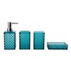 Baño plástico de cuatro piezas transparente cuadros diamante fábrica mayoreo baño enjuague bucal soporte para cepillo juego de cuatro piezas