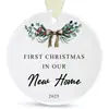 Colgante Redondo de Madera Nuevo para Navidad Transfronterizo con Fotos 2025 Decoraciones Colgantes para Árbol de Navidad de Recién Casados