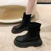 Botines de Plataforma para Mujer 2026 Otoño Nuevos Elásticos Adelgazantes para Personas Bajas Estilo Británico Retro Aumentadores de Altura Estilo Callejero Botas Martin