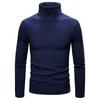 26 Moda Otoñal Europea y Americana Nueva para Hombre Camiseta Base de Alta Elasticidad Amazon Suéter de Punto Cuello Alto Suéter de Color Sólido