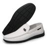 Sapatos de Velho Sapatos Masculinos de Verão Sola Macia Casuais de Couro Novos Mocassins Vazados Brancos Tamanho Grande Sapatos de Pai 0A1661