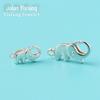 Fecho de Elefante em Prata S925 Japonês e Coreano Colar Brilhante da Moda Acessórios DIY Fecho de Cauda Artesanal Fecho Lagosta Simples de Prata Fofo