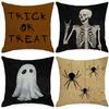 Funda de Almohada de Halloween al Por Mayor de Amazon Transfronteriza Popular Temu Lino Felpa Cuadrada Funda de Almohada Funda de Almohada Cómoda