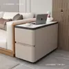 Sofá de Sala de Estar Aparador Armazenamento Luxo Leve Multifuncional Móvel Madeira Maciça Ultra-Estreito Pequeno Gabinete Lateral Mesa Lateral Simples Moderna
