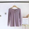 Calzoncillos largos de encaje para mujer, modal fino, ajustado, ropa interior térmica, ceñido al cuerpo, jersey de cuello en V, camiseta interior, se puede usar solo