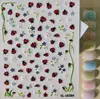 Adesivos de unha 5D com relevo de joaninha e florzinhas transfronteiriças, Adesivos de unha DIY 3D de insetos e flores silvestres, SL1838A