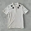 Y2K Transfronteiriço Novo Estilo Patchwork de Letras Manga Curta Masculino Moda High Street Casual Tendência High Street Gola Lapela Botão Camisa Polo