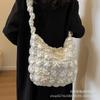 Bolsa Tote de Burbujas de Nube de Moda Grande para Mujer 2026 Nueva Moda Bolsa Cruzada de Algodón Perlado Bolso de Hombro para Viajes