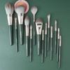 Juego de 14 brochas de maquillaje Green Cloud Cangzhou juego completo de brocha para sombra de ojos, polvo, base, rubor, contorno nasal, herramientas de maquillaje