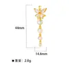 Colgante de Collar con Borla Larga Geométrica Floral Transfronteriza Corazón para DIY, Accesorios de Joyería Chapados en Oro Real de 18K para Mujeres