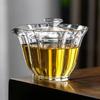 Venta al por mayor al por mayor de taza de té con filtro y tapa de vidrio borosilicato Baicai de alta calidad, tazón de té perfumado de vidrio transparente con tapa