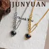 Retro Europeo y Americano Exquisito Moda Elegante Versátil Circonita Corazón Pin Cadena Collar Lujo Accesible Gama Alta Cadena para Clavícula