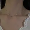 Estilo Americano Simples Estilo Fragrante Fino Leve Luxo Anel de Corrida Corrente de Clavícula Feminina High-end Estilo Coreano Moda Nicho Corrente de Clavícula