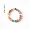 Pulsera de Lujo Oro Negro Cristal Super Siete Diseño Original Patrimonio Cultural Inmaterial Perla Lacada Moneda Pulsera de Gama Alta para Mujer Nicho Mejor Amiga
