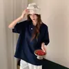 Camiseta de Manga Corta para Mujer Lyocell Tencel Estilo Coreano, Nueva Texturizada Holgada Versátil Cuello Redondo, Otoño 2026